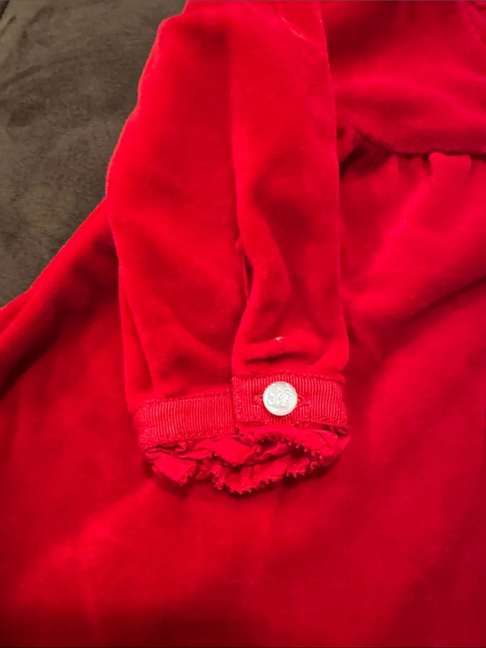 Ralph Lauren Red Velour Dress with Matching Bloomer